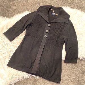 Black knit sweater cardigan